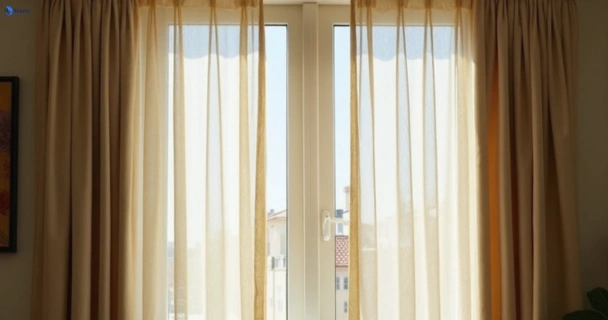Dull dusty drapes in coopers-plains before professional cleaning